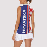 Croatia Hrvatska Checkerboard Half Style Women Sleeveless Polo Shirt - Wonder Print Shop
