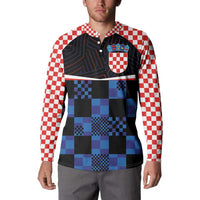 Custom Croatia Kockasti Football Jersey Button Sweatshirt