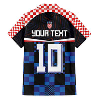 Custom Croatia Kockasti Football Jersey Family Matching Short Sleeve Bodycon Dress and Hawaiian Shirt
