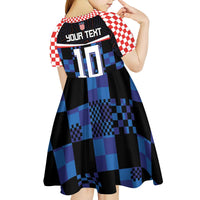 Custom Croatia Kockasti Football Jersey Kid Short Sleeve Dress