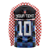 Custom Croatia Kockasti Football Jersey Long Sleeve Shirt