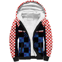 Custom Croatia Kockasti Football Jersey Sherpa Hoodie - Wonder Print Shop