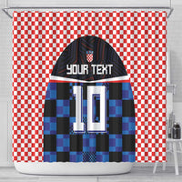 Custom Croatia Kockasti Football Jersey Shower Curtain - Wonder Print Shop
