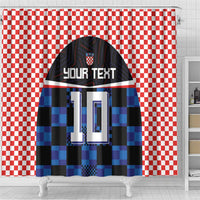 Custom Croatia Kockasti Football Jersey Shower Curtain - Wonder Print Shop