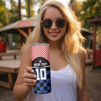 Custom Croatia Kockasti Football Jersey Skinny Tumbler - Wonder Print Shop