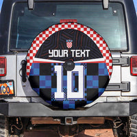 Custom Croatia Kockasti Football Jersey Spare Tire Cover - Wonder Print Shop