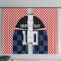 Custom Croatia Kockasti Football Jersey Window Curtain - Wonder Print Shop