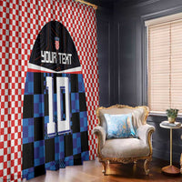 Custom Croatia Kockasti Football Jersey Window Curtain - Wonder Print Shop