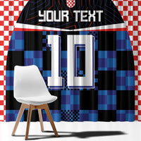 Custom Croatia Kockasti Football Jersey Window Curtain - Wonder Print Shop