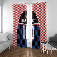 Custom Croatia Kockasti Football Jersey Window Curtain - Wonder Print Shop