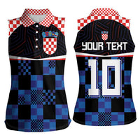 Custom Croatia Kockasti Football Jersey Women Sleeveless Polo Shirt - Wonder Print Shop