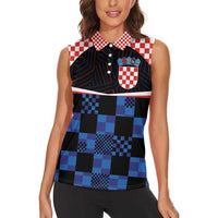Custom Croatia Kockasti Football Jersey Women Sleeveless Polo Shirt - Wonder Print Shop