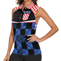 Custom Croatia Kockasti Football Jersey Women Sleeveless Polo Shirt - Wonder Print Shop