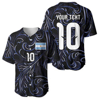 Custom Argentina Football Baseball Jersey Artistic Pattern-Paintings Inspired Black Color - Wonder Print Shop