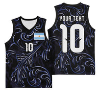 Custom Argentina Football Basketball Jersey Artistic Pattern-Paintings Inspired Black Color - Wonder Print Shop