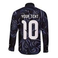 Custom Argentina Football Long Sleeve Button Shirt Artistic Pattern-Paintings Inspired Black Color - Wonder Print Shop