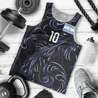 Custom Argentina Football Men Tank Top Artistic Pattern-Paintings Inspired Black Color - Wonder Print Shop