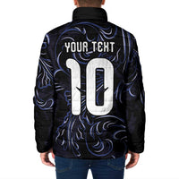 Custom Argentina Football Padded Jacket Artistic Pattern-Paintings Inspired Black Color - Wonder Print Shop