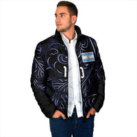 Custom Argentina Football Padded Jacket Artistic Pattern-Paintings Inspired Black Color - Wonder Print Shop