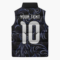 Custom Argentina Football Sleeveless Puffer Jacket Artistic Pattern-Paintings Inspired Black Color - Wonder Print Shop