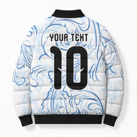 Custom Argentina Football Bomber Puffer Jacket Artistic Pattern-Paintings Inspired White Color - Wonder Print Shop