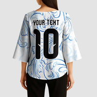 Custom Argentina Football Kimono Sleeve Blouse Artistic Pattern-Paintings Inspired White Color - Wonder Print Shop
