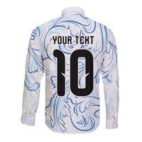 Custom Argentina Football Long Sleeve Button Shirt Artistic Pattern-Paintings Inspired White Color - Wonder Print Shop