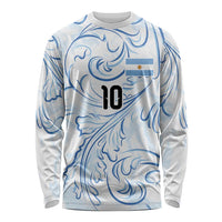 Custom Argentina Football Long Sleeve Shirt Artistic Pattern-Paintings Inspired White Color - Wonder Print Shop