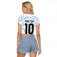 Custom Argentina Football Raglan Cropped T Shirt Artistic Pattern-Paintings Inspired White Color - Wonder Print Shop