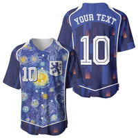 Custom Netherlands Football Baseball Jersey Starry Night Inspired-Sporty Style - Wonder Print Shop