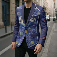 Custom Netherlands Football Blazer Starry Night Inspired-Sporty Style - Wonder Print Shop