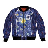 Custom Netherlands Football Bomber Jacket Starry Night Inspired-Sporty Style - Wonder Print Shop