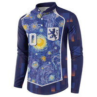 Custom Netherlands Football Button Sweatshirt Starry Night Inspired-Sporty Style - Wonder Print Shop