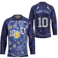 Custom Netherlands Football Hockey Jersey Starry Night Inspired-Sporty Style - Wonder Print Shop