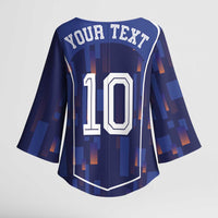 Custom Netherlands Football Kimono Sleeve Blouse Starry Night Inspired-Sporty Style - Wonder Print Shop