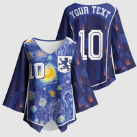 Custom Netherlands Football Kimono Sleeve Blouse Starry Night Inspired-Sporty Style - Wonder Print Shop