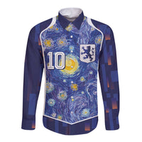Custom Netherlands Football Long Sleeve Button Shirt Starry Night Inspired-Sporty Style - Wonder Print Shop