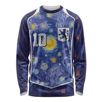 Custom Netherlands Football Long Sleeve Shirt Starry Night Inspired-Sporty Style - Wonder Print Shop