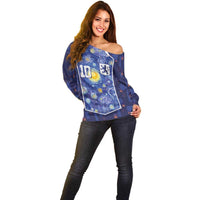 Custom Netherlands Football Off Shoulder Sweater Starry Night Inspired-Sporty Style - Wonder Print Shop
