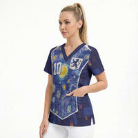 Custom Netherlands Football Scrub Top Starry Night Inspired-Sporty Style - Wonder Print Shop