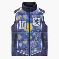Custom Netherlands Football Sleeveless Puffer Jacket Starry Night Inspired-Sporty Style - Wonder Print Shop