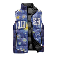 Custom Netherlands Football Sleeveless Puffer Jacket Starry Night Inspired-Sporty Style - Wonder Print Shop