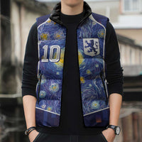 Custom Netherlands Football Sleeveless Puffer Jacket Starry Night Inspired-Sporty Style - Wonder Print Shop