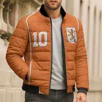Custom Netherlands Football Bomber Puffer Jacket Lion King-Inspired T90 Sporty Style - Wonder Print Shop