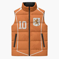 Custom Netherlands Football Sleeveless Puffer Jacket Lion King-Inspired T90 Sporty Style - Wonder Print Shop