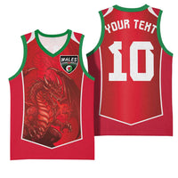 Custom Wales Football Basketball Jersey The Dragons Sporty Style - Wonder Print Shop