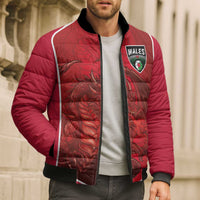 Custom Wales Football Bomber Puffer Jacket The Dragons Sporty Style - Wonder Print Shop
