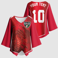 Custom Wales Football Kimono Sleeve Blouse The Dragons Sporty Style - Wonder Print Shop