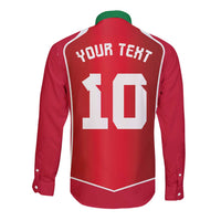 Custom Wales Football Long Sleeve Button Shirt The Dragons Sporty Style - Wonder Print Shop