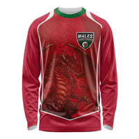 Custom Wales Football Long Sleeve Shirt The Dragons Sporty Style - Wonder Print Shop
